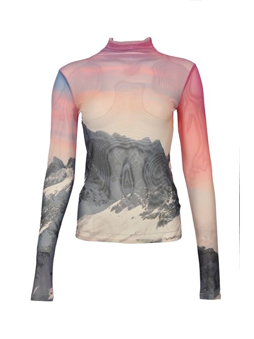 Maglia in tulle elastico con stampa montagne Patrizia Pepe | 2M4498 J667YA37